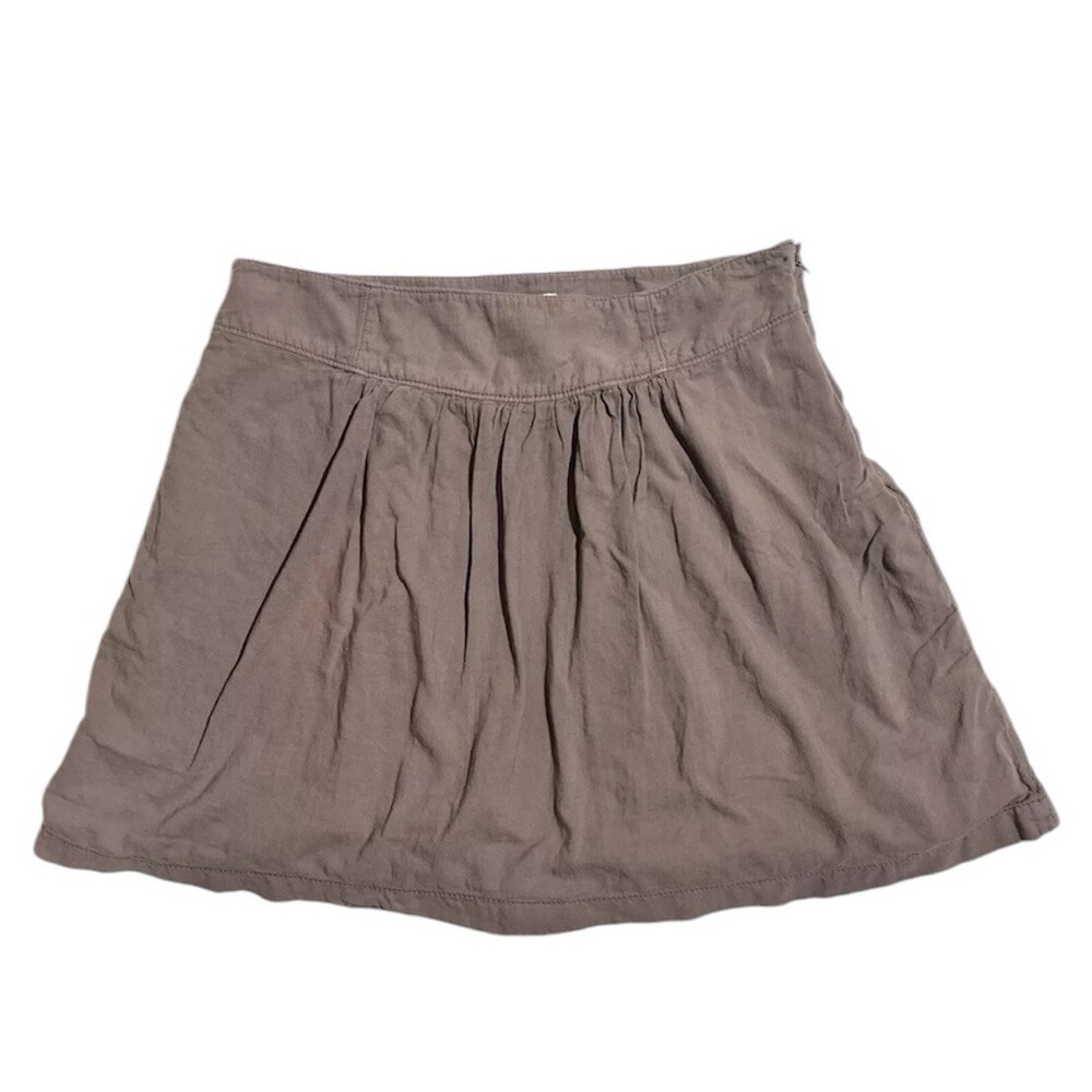 Ann Taylor A-Line Skirt Womens Brown Flared Pleated Lined Flowy Bohemian Size 12